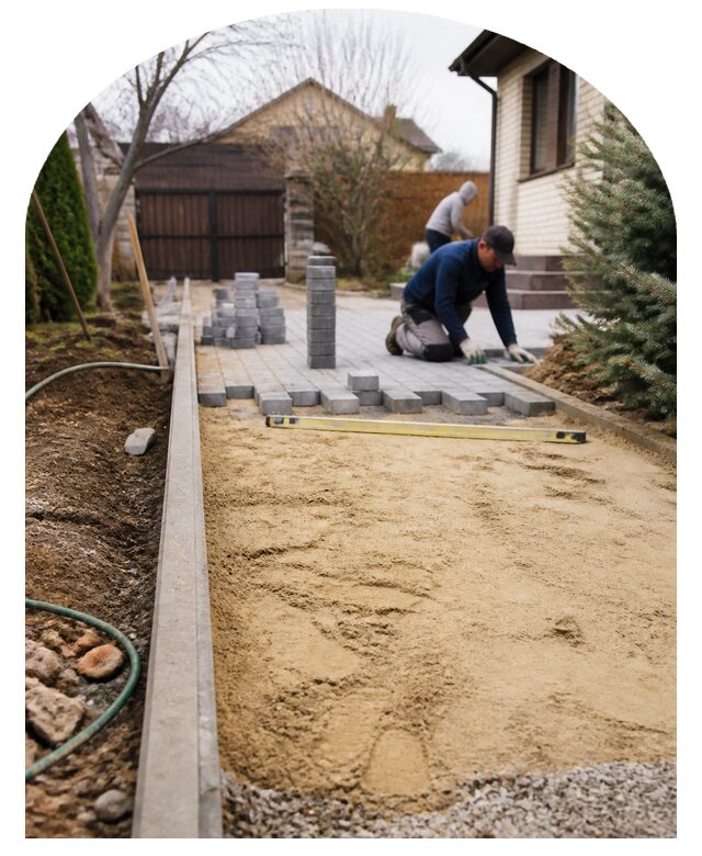 Благоустройство двора частного дома под ключ в Киржаче