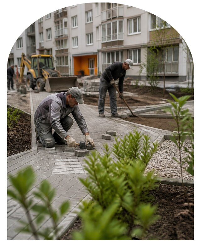 Благоустройство двора многоквартирного дома в Киржаче